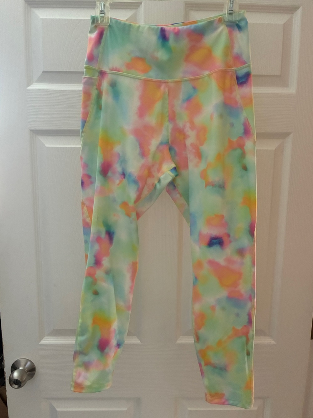 Girls' Multicolor Watercolor Print Leggings